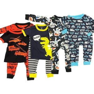 Carters Baby Boys 12M Pajamas Bundle Lot 4 Sets of 2 piece Pajamas Snug Fit
